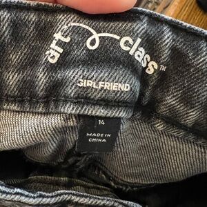 Girls faded distressed black Jeans